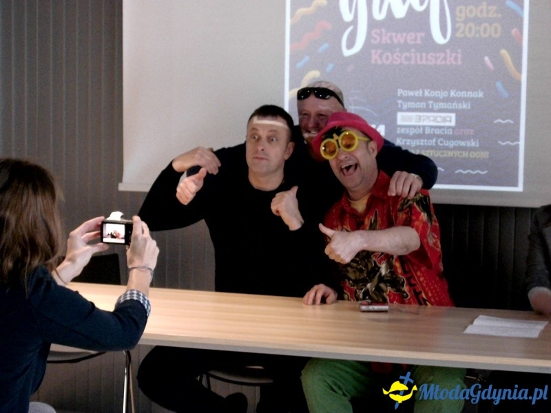 Konferencja prasowa poświęcona przygotowaniom do gdyńskiego Sylwestra.