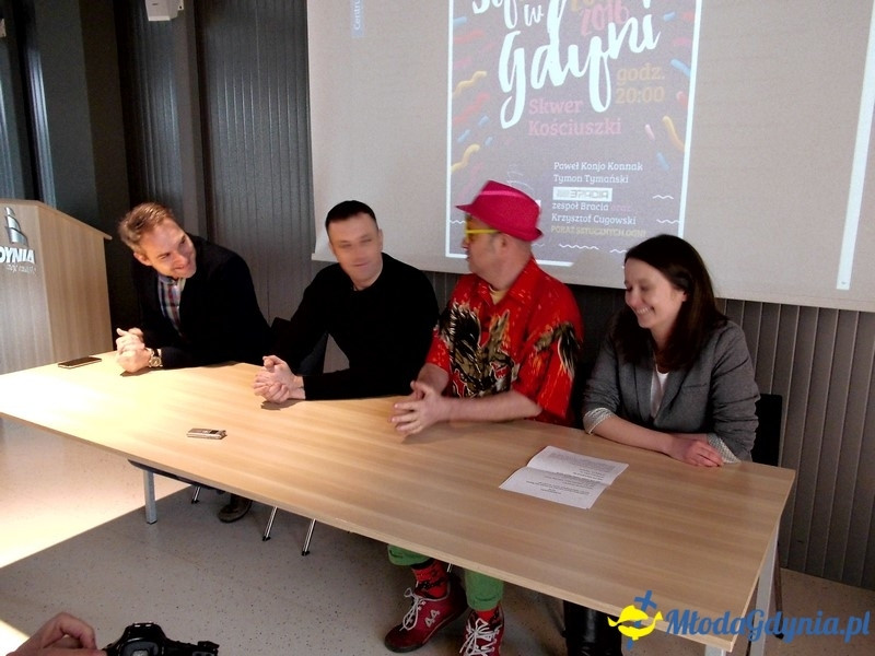 Konferencja prasowa poświęcona przygotowaniom do gdyńskiego Sylwestra.