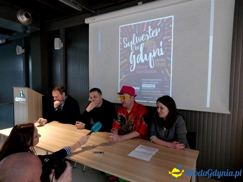 Konferencja prasowa poświęcona przygotowaniom do gdyńskiego Sylwestra.