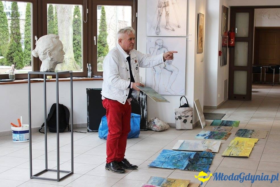 Plener z prof. Piotrem C. Kowalskim 6-7.04.17 - Malowanie morza z poziomu morza