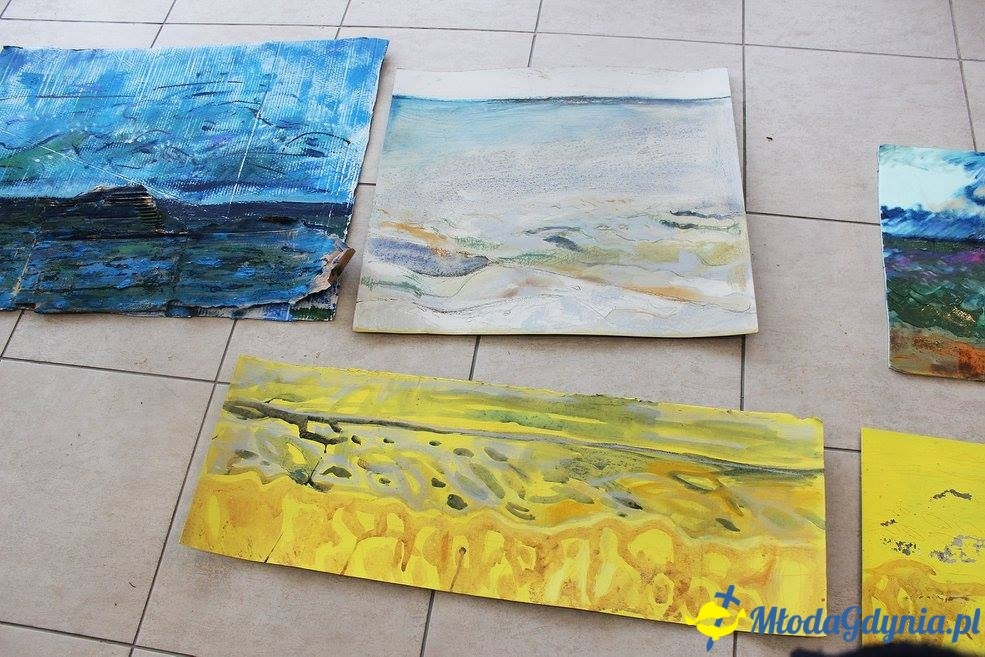 Plener z prof. Piotrem C. Kowalskim 6-7.04.17 - Malowanie morza z poziomu morza