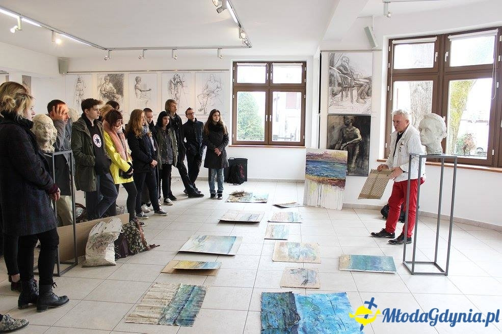 Plener z prof. Piotrem C. Kowalskim 6-7.04.17 - Malowanie morza z poziomu morza