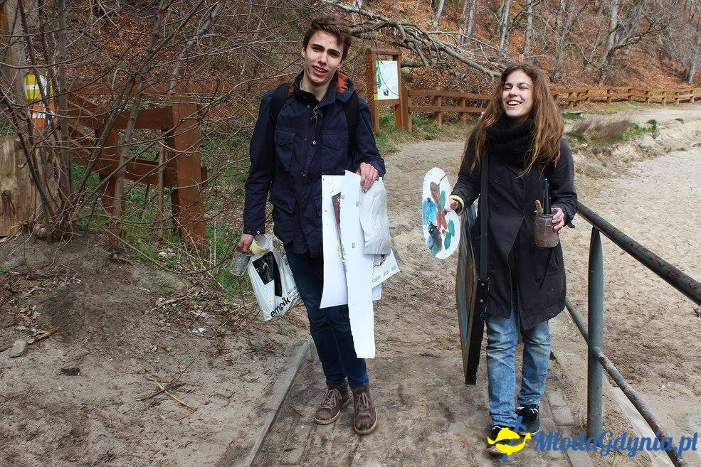 Plener z prof. Piotrem C. Kowalskim 6-7.04.17 - Malowanie morza z poziomu morza