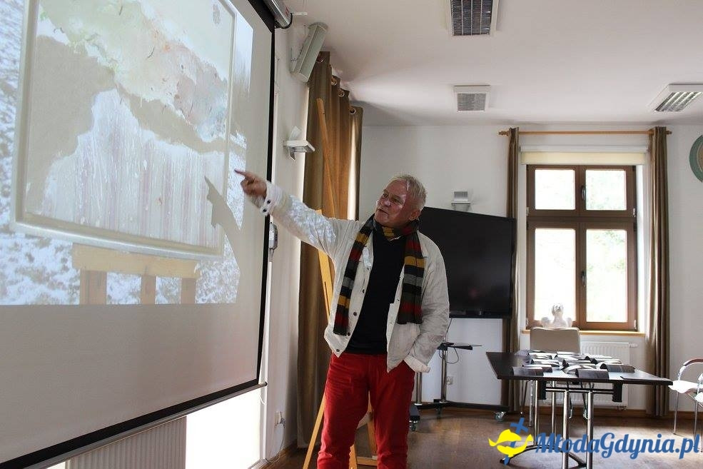 Plener z prof. Piotrem C. Kowalskim 6-7.04.17 - Malowanie morza z poziomu morza