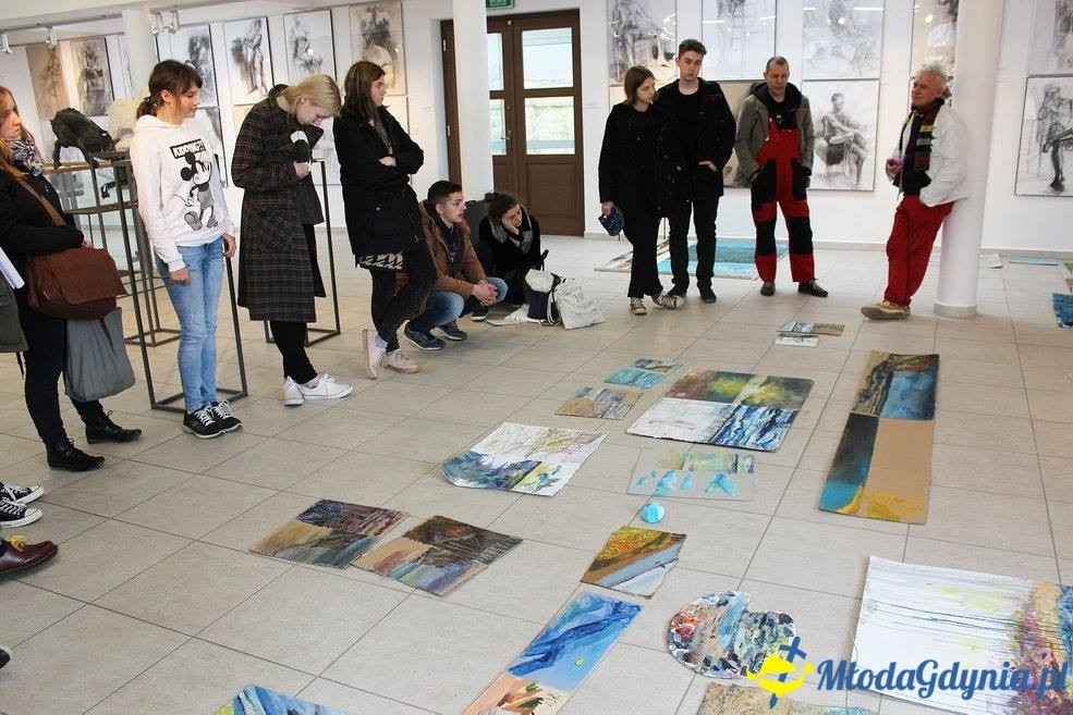 Plener z prof. Piotrem C. Kowalskim 6-7.04.17 - Malowanie morza z poziomu morza