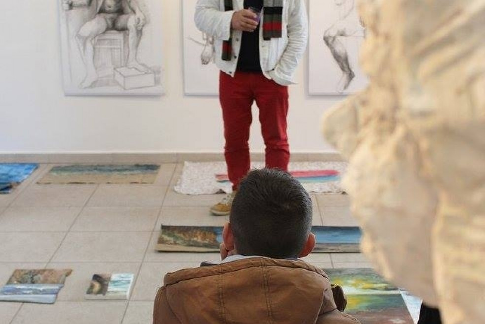 Plener z prof. Piotrem C. Kowalskim 6-7.04.17 - Malowanie morza z poziomu morza