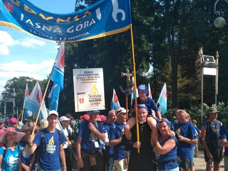 Gdyńska Piesza Pielgrzymka na Jasną Górę 2018 - wejście do Częstochowy
