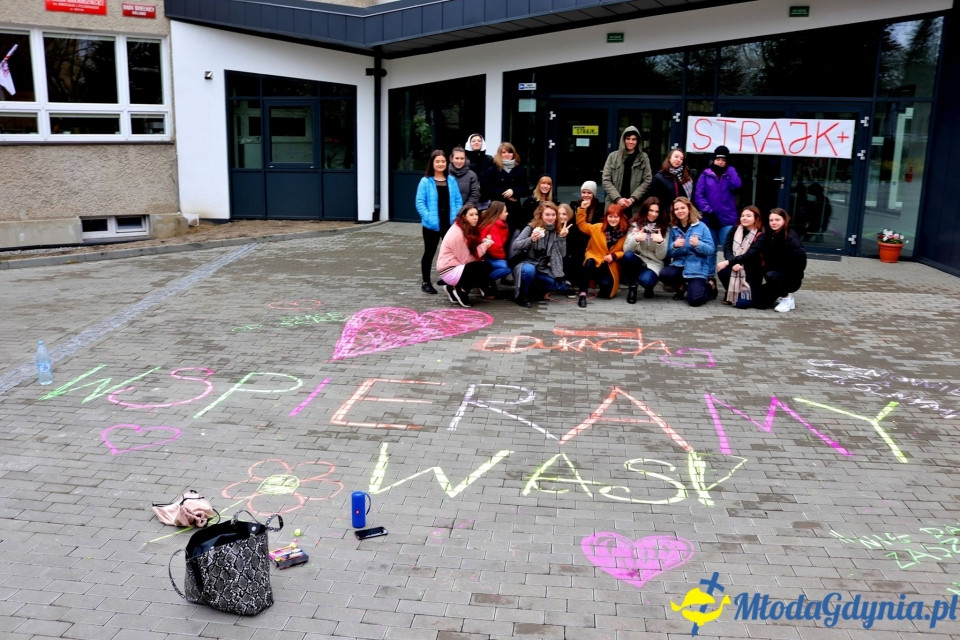 IX LO uczniowie popierają strajkujących nauczycieli