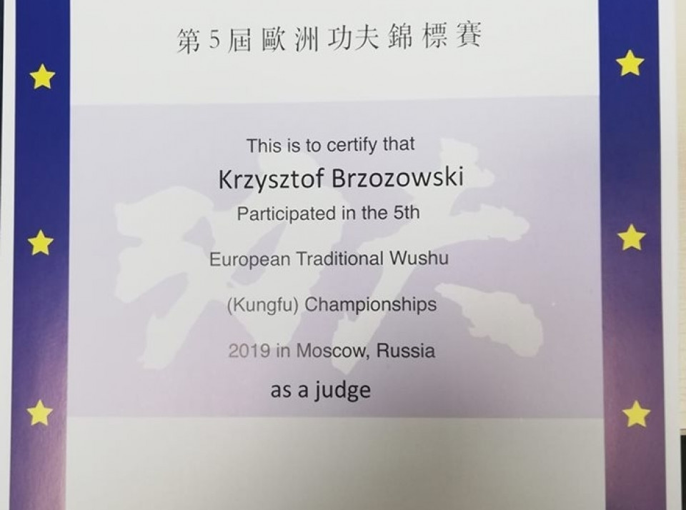 Shaolin Kunf Fu Gdynia - 5 Mistrzostwa Europy Tradycyjnego Wushu - Moskwa 2019