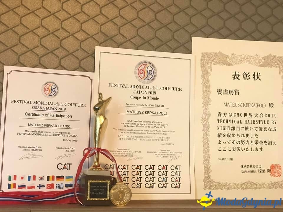 Mateusz Kępka Wicemistrzem świata we fryzjerstwie wieczorowym - Japonia 2019