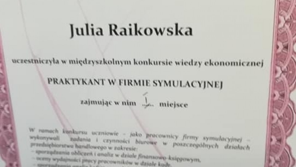 ZSAE - Praktykant w firmie symulacyjnej 2019