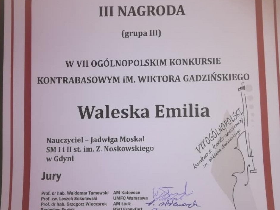 Sukcesy uczniów Szkoły Muzycznej - maj 2019