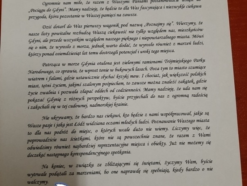 Pociąg do Gdyni 28.11.2019