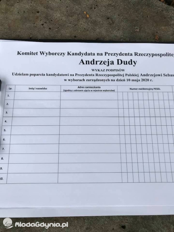 Zbiórka podpisów dla kandydata na Prezydenta RP - Andrzej Duda