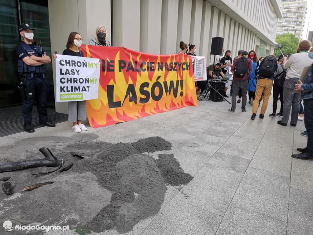 Posel Marek Rutka - manifestacja w obronie lasów