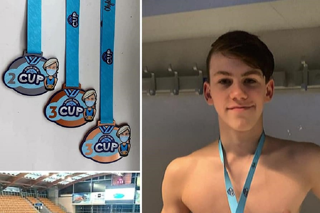 UKS 7 - Ignacy Ołownia i Olivier Hubiński na Otylia Swim Cup 2020