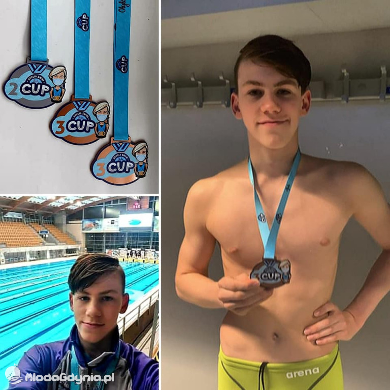UKS 7 - Ignacy Ołownia i Olivier Hubiński na Otylia Swim Cup 2020