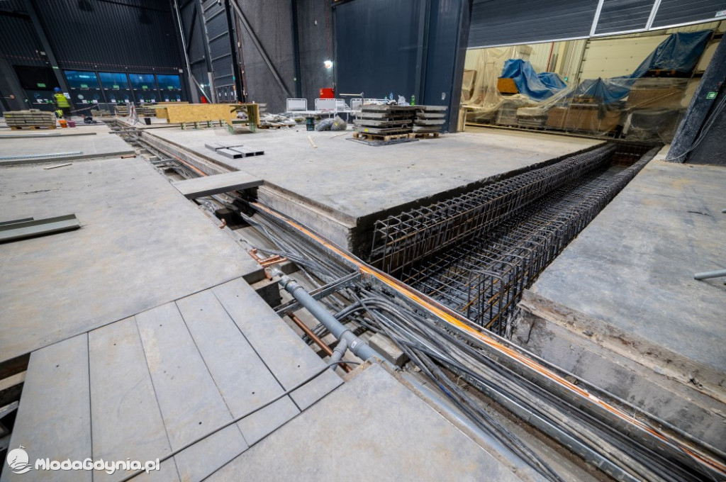 Etapy powstawania szpitala tymczasowego na AMBEREXPO