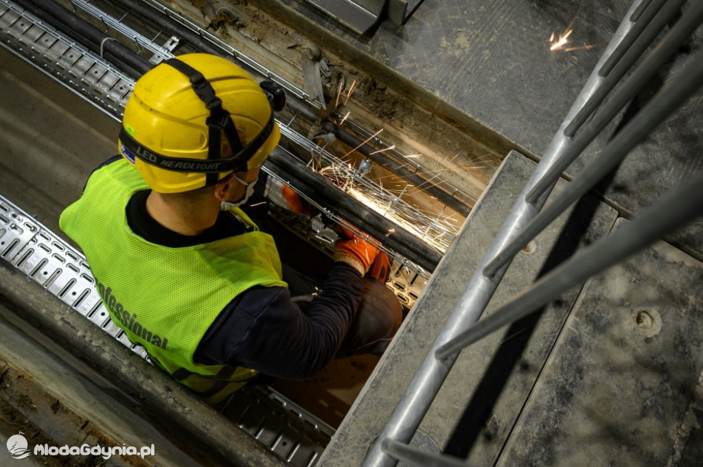 Etapy powstawania szpitala tymczasowego na AMBEREXPO