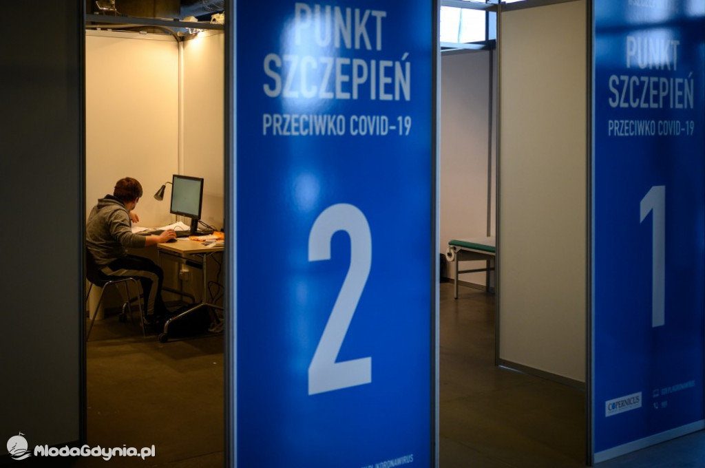 Etapy powstawania szpitala tymczasowego na AMBEREXPO