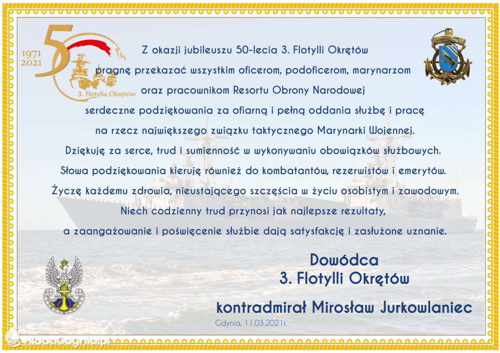 50-lecie 3. Flotylli Okrętów