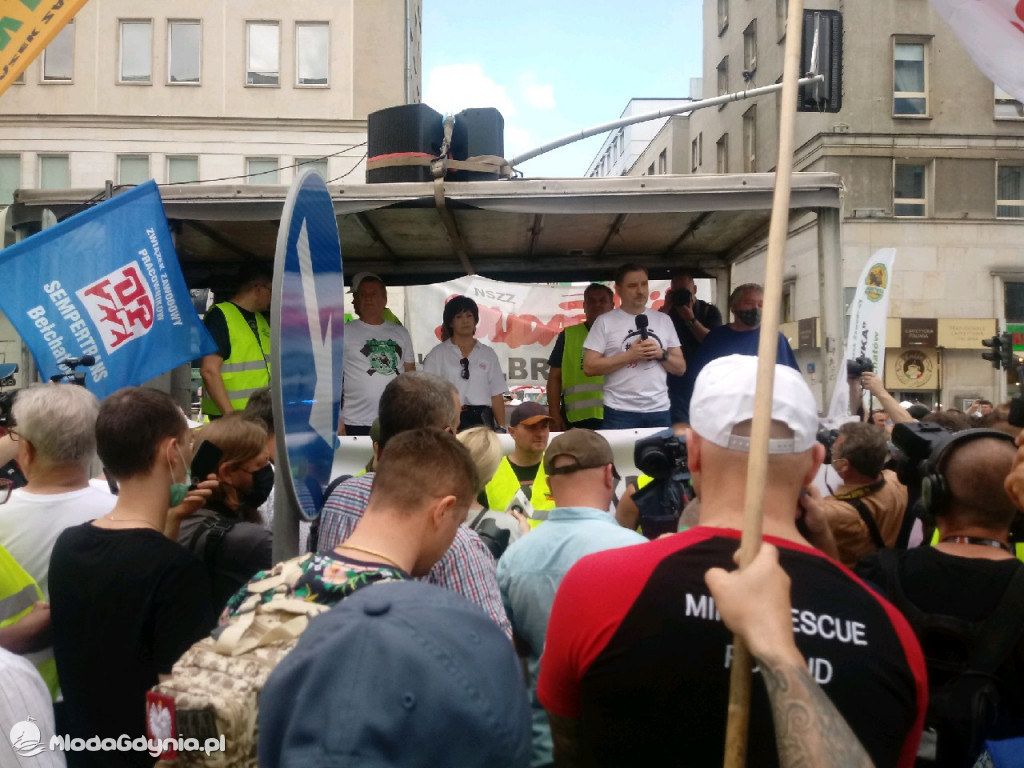 Manifestacja Solidarności w Warszawie - Łapy precz od Turowa