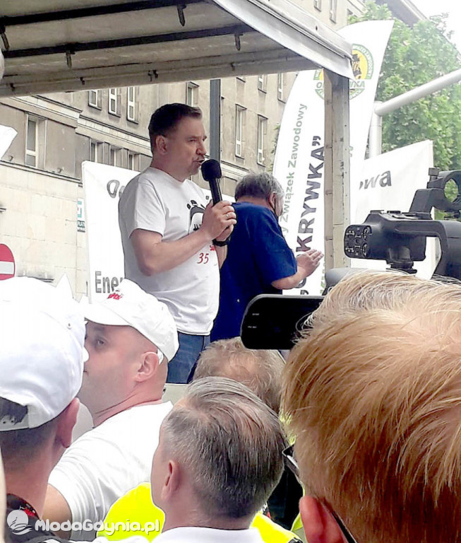 Manifestacja Solidarności w Warszawie - Łapy precz od Turowa