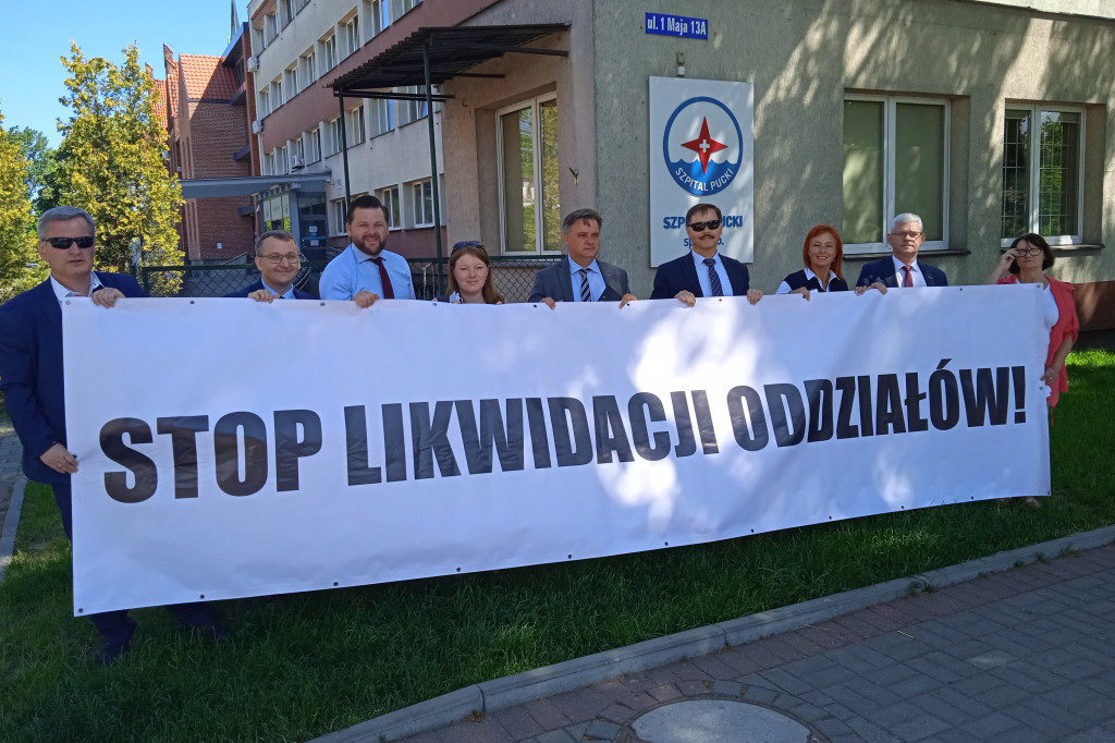 Puck 10.06.2021 - konferencja prasowa ws likwidacji oddziałów Pediatrii oraz Ginekologii i Położnictwa