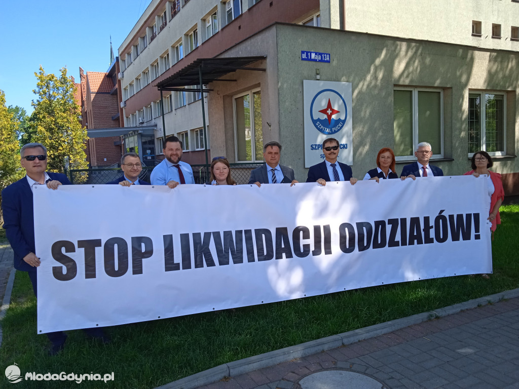 Puck 10.06.2021 - konferencja prasowa ws likwidacji oddziałów Pediatrii oraz Ginekologii i Położnictwa