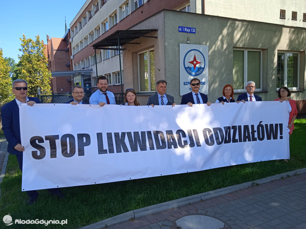 Puck 10.06.2021 - konferencja prasowa ws likwidacji oddziałów Pediatrii oraz Ginekologii i Położnictwa