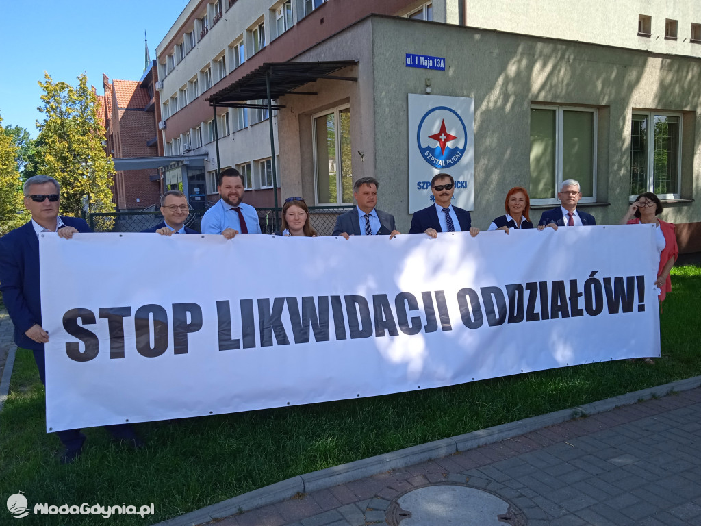Puck 10.06.2021 - konferencja prasowa ws likwidacji oddziałów Pediatrii oraz Ginekologii i Położnictwa