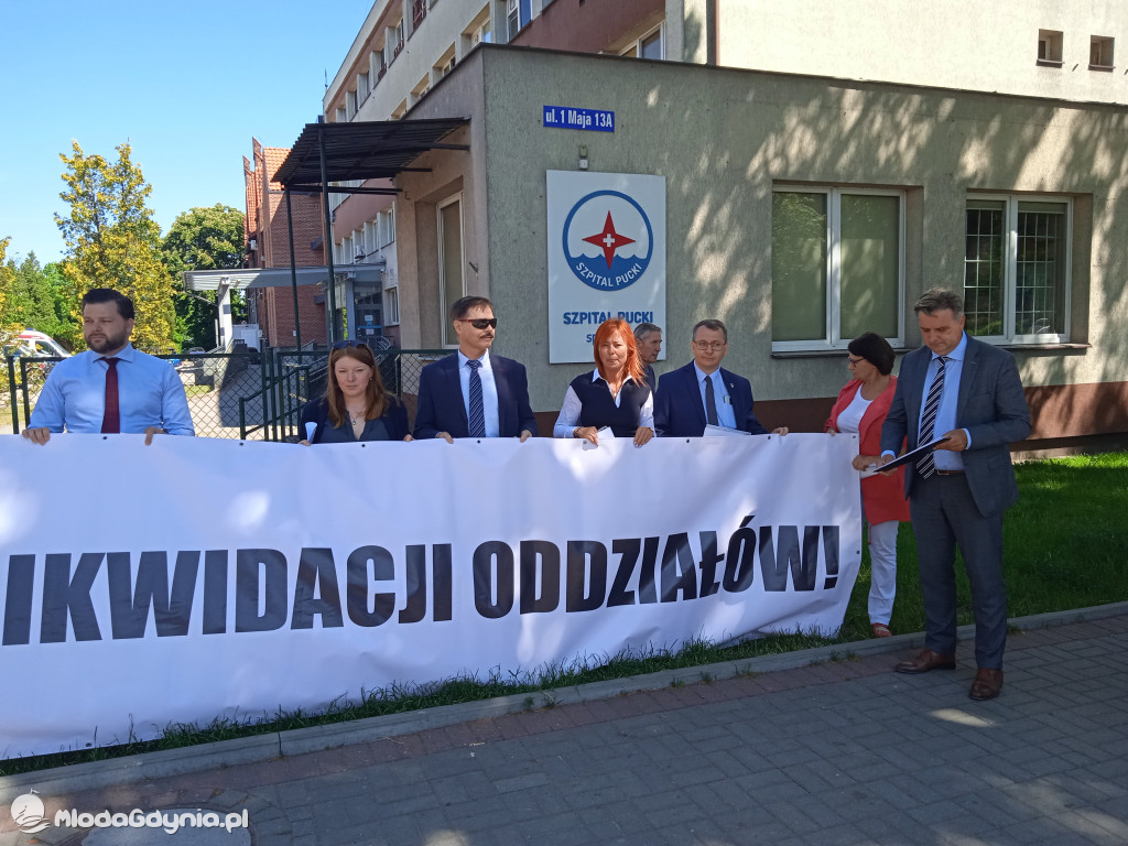 Puck 10.06.2021 - konferencja prasowa ws likwidacji oddziałów Pediatrii oraz Ginekologii i Położnictwa