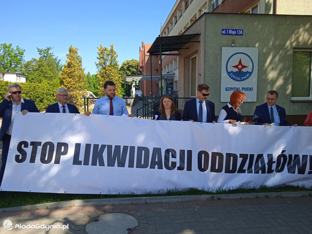 Puck 10.06.2021 - konferencja prasowa ws likwidacji oddziałów Pediatrii oraz Ginekologii i Położnictwa
