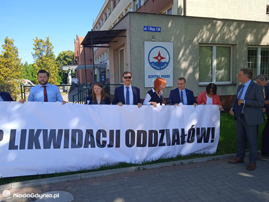 Puck 10.06.2021 - konferencja prasowa ws likwidacji oddziałów Pediatrii oraz Ginekologii i Położnictwa