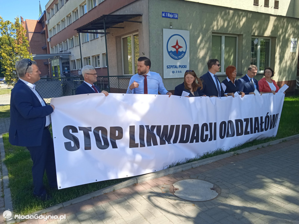 Puck 10.06.2021 - konferencja prasowa ws likwidacji oddziałów Pediatrii oraz Ginekologii i Położnictwa
