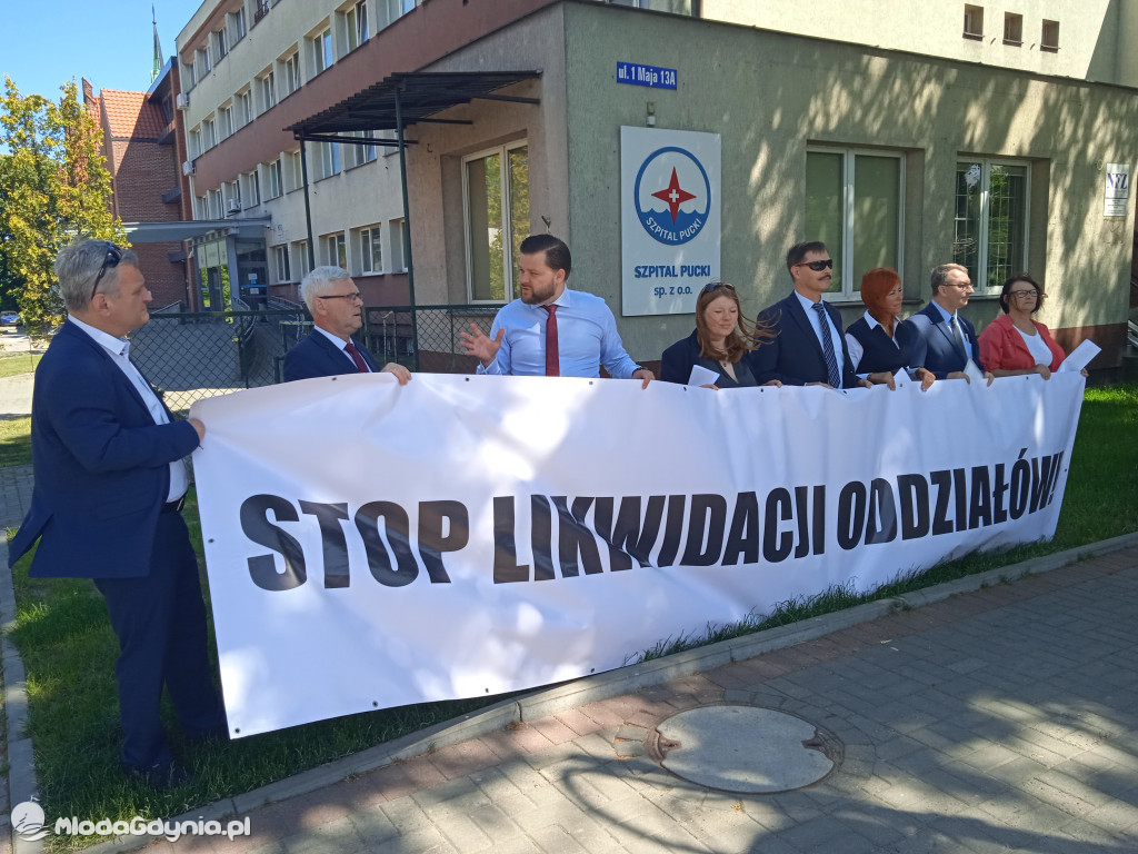 Puck 10.06.2021 - konferencja prasowa ws likwidacji oddziałów Pediatrii oraz Ginekologii i Położnictwa