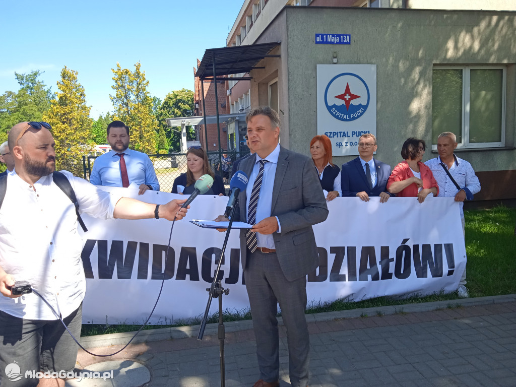 Puck 10.06.2021 - konferencja prasowa ws likwidacji oddziałów Pediatrii oraz Ginekologii i Położnictwa