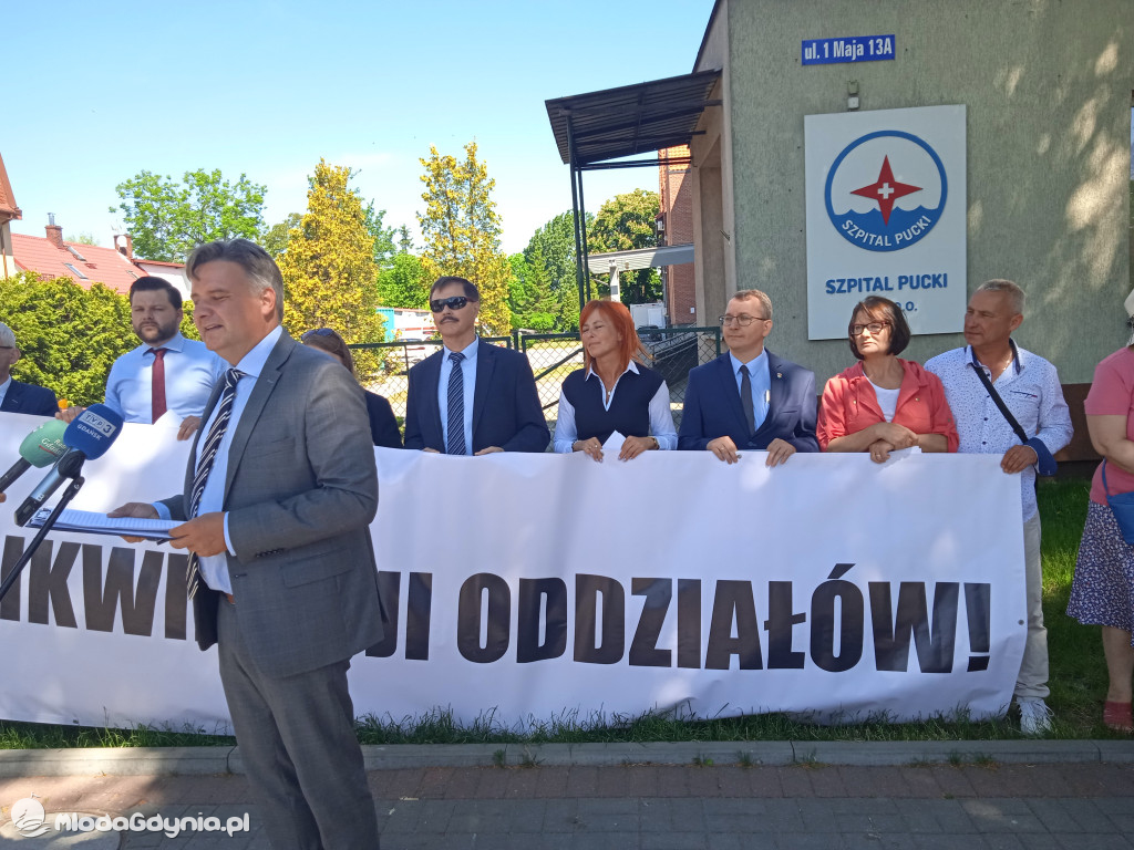 Puck 10.06.2021 - konferencja prasowa ws likwidacji oddziałów Pediatrii oraz Ginekologii i Położnictwa