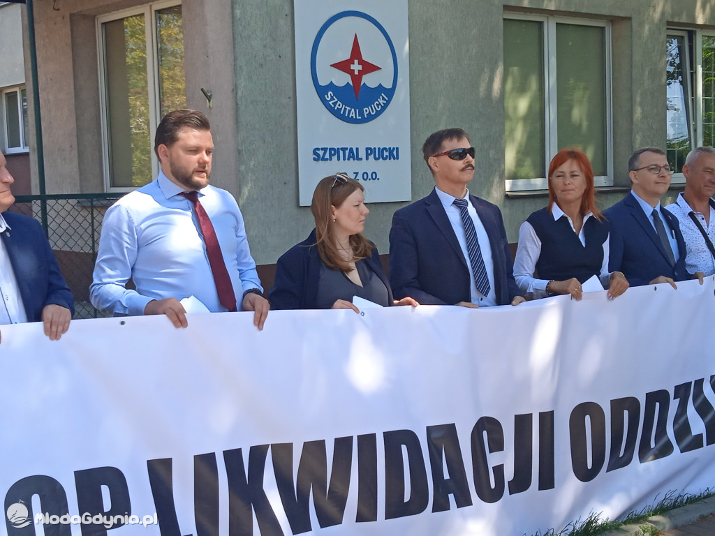 Puck 10.06.2021 - konferencja prasowa ws likwidacji oddziałów Pediatrii oraz Ginekologii i Położnictwa