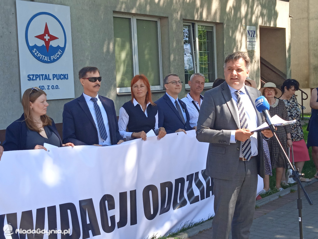 Puck 10.06.2021 - konferencja prasowa ws likwidacji oddziałów Pediatrii oraz Ginekologii i Położnictwa
