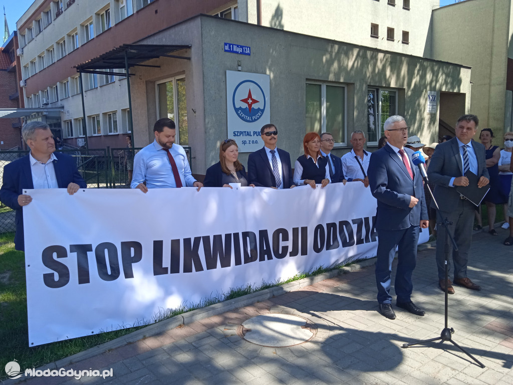 Puck 10.06.2021 - konferencja prasowa ws likwidacji oddziałów Pediatrii oraz Ginekologii i Położnictwa