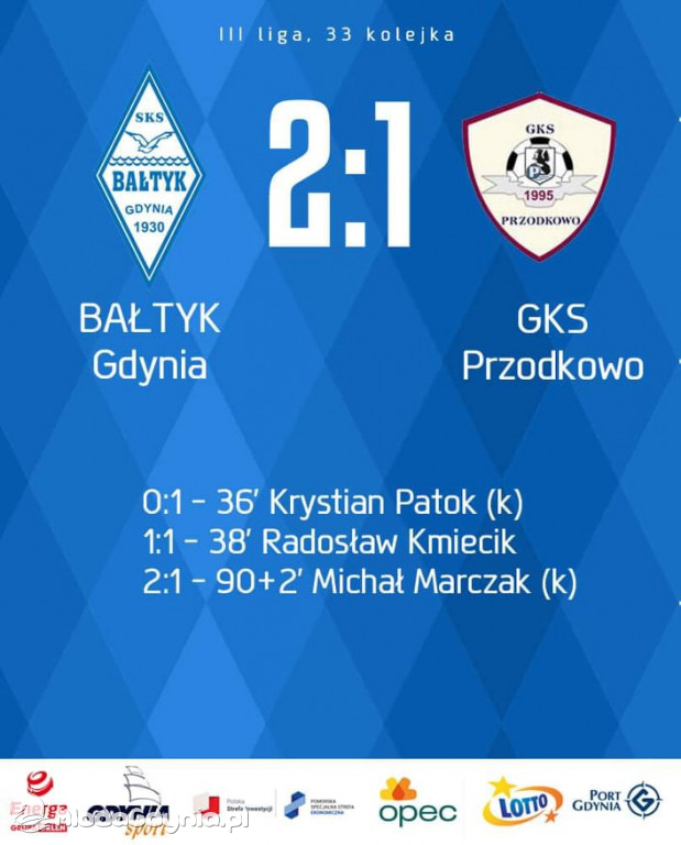 Bałtyk Gdynia - GKS PRZODKOWO 2:1