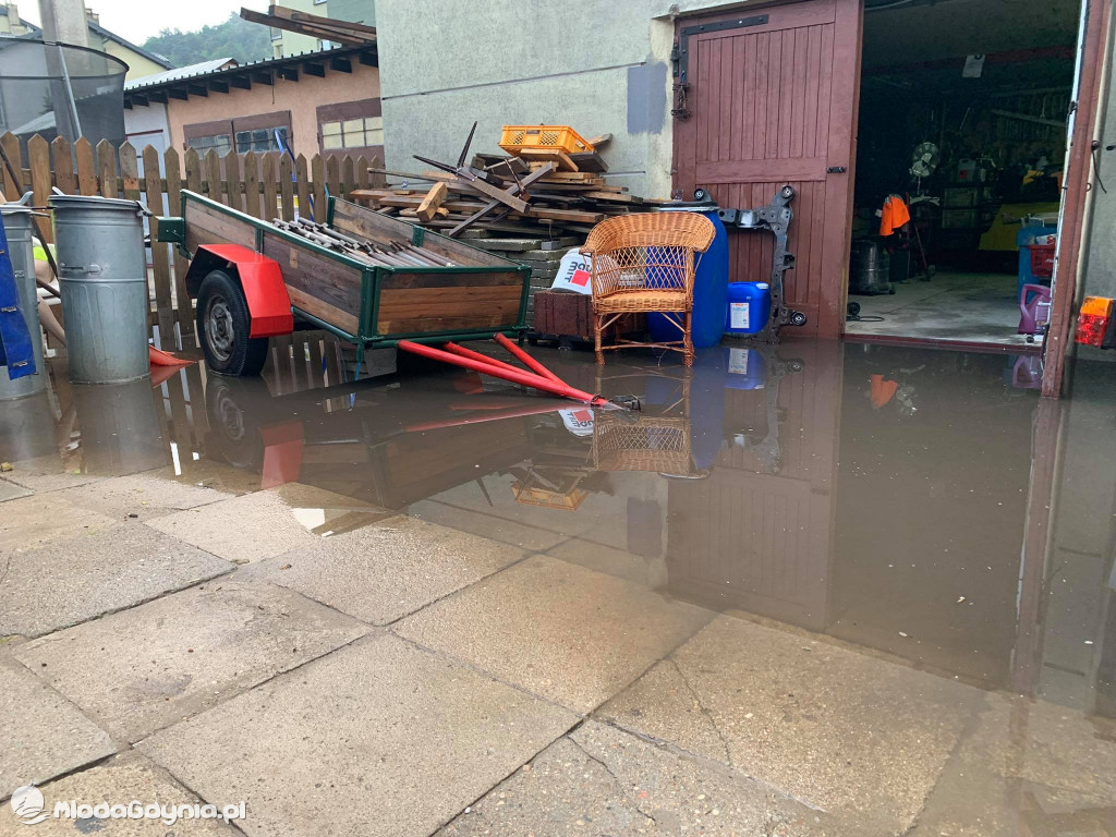 Potok Demptowski - podtopienia na Demptowie 30.06.2021