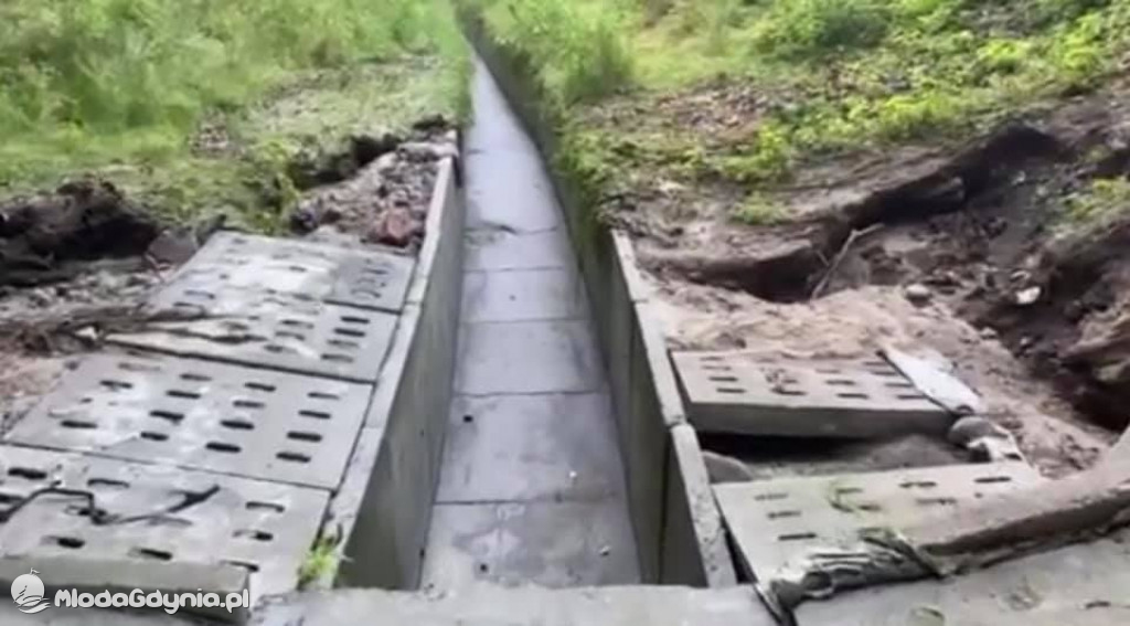 Strumyk w Małym Kacku po ulewie