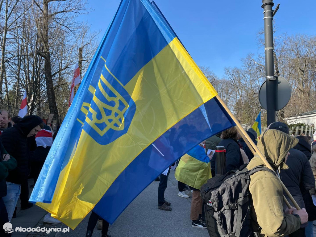 Protest przed Ambasadą Rosji w Warszawie
