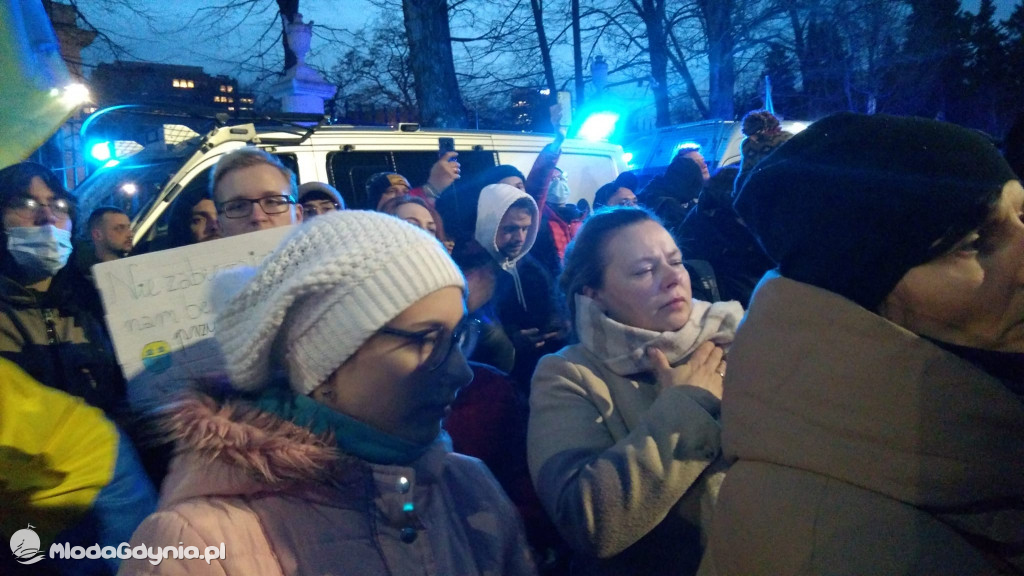 Protest przed Ambasadą Rosji w Warszawie