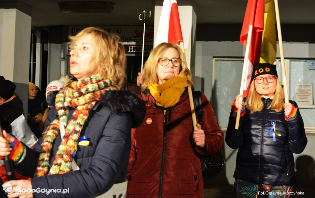 Poparcie dla walczącej Ukrainy w Gdańsku 24.02.2022