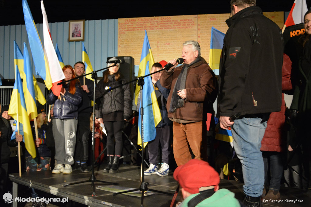 Poparcie dla walczącej Ukrainy w Gdańsku 24.02.2022
