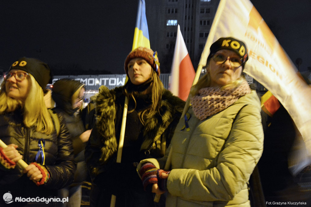 Poparcie dla walczącej Ukrainy w Gdańsku 24.02.2022