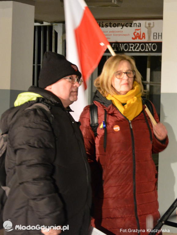 Poparcie dla walczącej Ukrainy w Gdańsku 24.02.2022